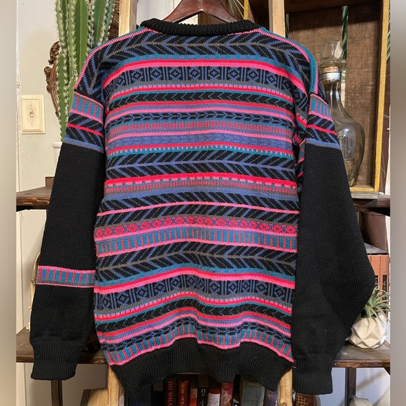 Vintage 80’s Stowe Woolen Vermont Handcrafted Multicolor Knit Wool Sweater Sz M - Picture 4 of 4